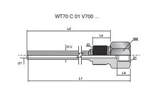 WT70 C Teploměrová jímka WT70 C 01 V700 Z01 P02 L160 M03