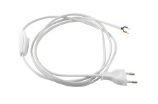 ELEMAN 1000265 Vypínač plastový + 2m flexi. kabelu LFM (2x0,75/120+80Z) - bílý, 1pól.