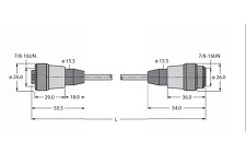 TURCK 6914150 RKM52-2-RSM52 Napájecí kabel zásuvka/zástrčka