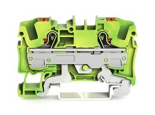 WAGO 2206-1207 TOPJOBS 2vodičová řadová svorka 6 mm2 pro ochranný vodič s ovládacím tlačítkem, zeleno-žlutá