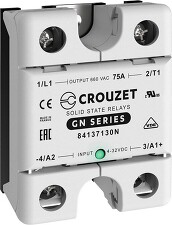 CROUZET 84137130N SSR Relé GN 75A 4-32VDC/660VAC, IP20