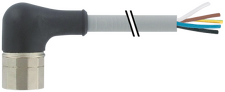 MURR 7000-23151-3620500 M23 F úhlový/volný konec-12pin PUR/PVC, šedý, délka 5m