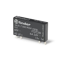 FINDER 34.81.7.006.9024 Relé polovidičové 16 až 30V/DC 6A 1,5 až 24VDC 1NO