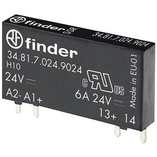 FINDER 34.81.7.024.9024 relé úzké DIN/PS, 1Z/24V DC/2A, 24V DC, SSR