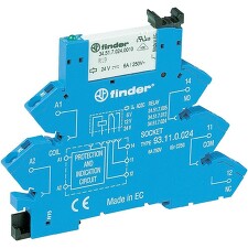 FINDER 38.61.3.125.0060 vazební člen 1P/6A, 125V AC/DC, BS, LED_EMC, OZP