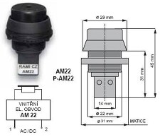 RAMI AM22-P-24 Akustická signálka - tón přerušovaný *RAM02119