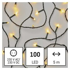 EMOS D4GW02 100 LED řetěz, 5m, IP20, teplá bílá