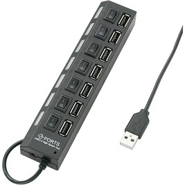 CONRAD 976193 USB 2.0 hub 976193 7 portů, 165 mm, černá