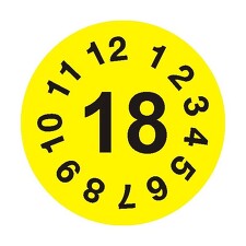 STRO.M POZ28A_18 Kontrolní štítek rok, 18 (datumovka) průměr 2cm (fólie)
