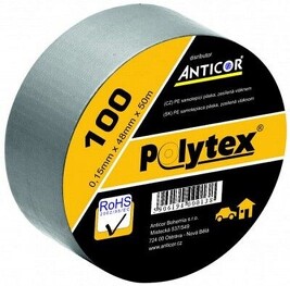 ANTICOR - 100 POLYTEX ( 48 x 50 ) šedostříbrná textilní izolační páska *1000480500815