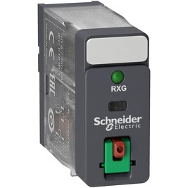 SCHNEIDER RXG12B7 Relé Zelio RXG, 1 V/Z, 10 A, 24 V AC, testovací tlačítko a LED