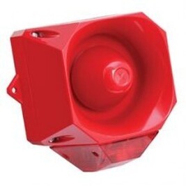 EATON 7092279 FUL-0167 Asserta Mini Sounder/Beacon, 9 to 60V DC, Grey, Red Lens
