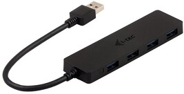 i-tec USB hub, USB 3.0, 4port, pasivní, SLIM, černý  U3HUB404