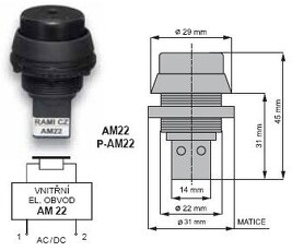 RAMI AM22-P-230AC Akustická signálka - tón přerušovaný *RAM02118