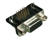 CONNFLY DS1038-15-FBNSiA74 D-Sub 15pin zásuvka do DPS 90° CAN 15 3Z 90