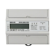 SEZ-CZ EDIN 6006 MID fakturační měřidlo, MID, 5-100A, 1-tarif, 3-fázový,LCD displej