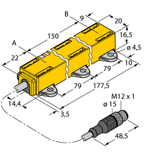 TURCK 1590727 LI150P1-Q17LM1-LIU5X2-0.3-RS5 Indukční senzor lineární