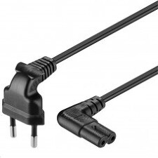 PREMIUMCORD kpspm2-90 Napájecí kabel 230V černé provedení se zahnutými konektory 2m