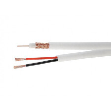 Kabel KOAX RG-59U/48FA PVC+2x0,75mm, bílá 6,0mm (bal=205m)