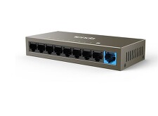 TENDA TEF1109DT 9-portový Ethernet Switch, 8x10/100Mbps, 1x Gigabit RJ45, VLAN, ochr.6kV