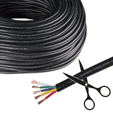 McLED ML-733.022.21.0 5-žilový kabel 5x0,75mm², černý plášť, červená/zelená/modrá/bílá/žlutá