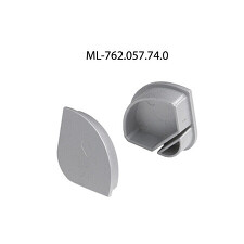 McLED ML-762.057.74.0 Koncovka pro RL2 bez otvoru, stříbrná barva, 1ks