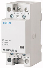 EATON 248849 Z-SCH230/25-22 Instalační stykač, 230V~, 25A, 2zap. 2vyp. kont.
