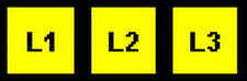 STRO.M DT002_L1 (žlutý podklad, černý tisk) 2.5*2.5 cm (fólie)