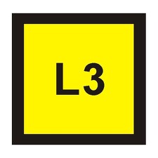 STRO.M DT002_L3 L3 (žlutý podklad, černý tisk)  2,5x2,5 cm (fólie)