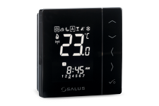 SALUS VS20BRF Bezdrátový termostat 4v1, černý, nástěnný, 4xAAA, 2,4 GHz